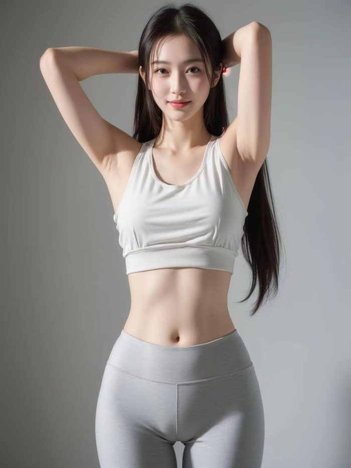 AI瑜伽裤清纯妹子系列图-漫镜吧
