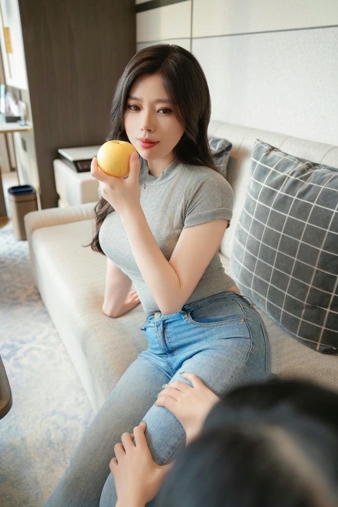 白茹雪 灰丝牛仔裤[94P627MB]-漫镜吧